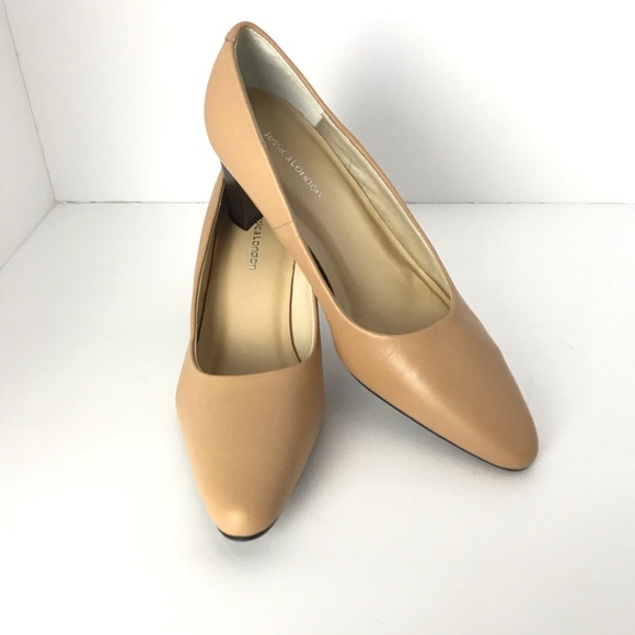 Jessica London | Shoes | Jessica London Beige Leather Pumps Size 6m ...